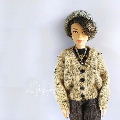 CROCHET PATTERN, Ken Doll Cardigan Pattern, Crochet Cardigan