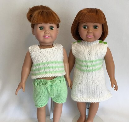 Cool By The Pool, Knitting Patterns fit American Girl and other 18-Inch Dolls - Immediate Download - PDF