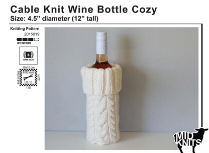 Cable Knit Wine Bottle Cozy (2015019)