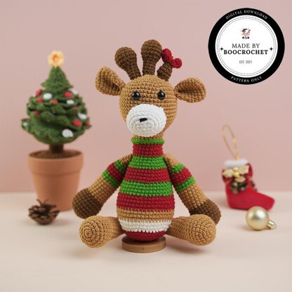 Giraffe Wearing Christmas Shirt Plush Toy