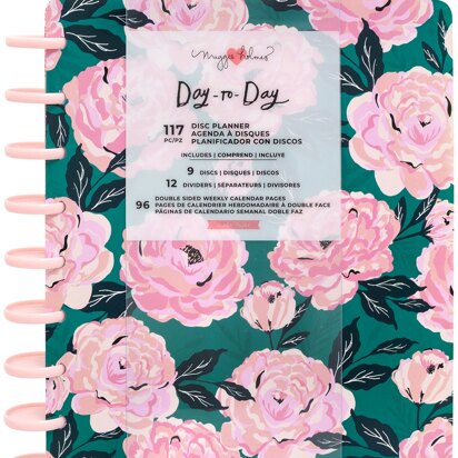 American Crafts Maggie Holmes Day-To-Day Undated 12 Month Planner 7.5"X9.5" - Greenhouse