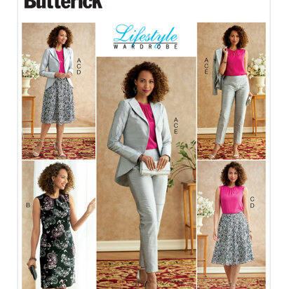 Butterick Misses' Jacket, Dress, Top, Skirt, & Pants B6718 - Sewing Pattern