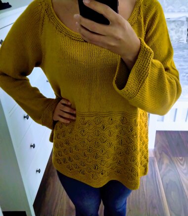 Top-down drop stitch female pullover (easy knit) #3