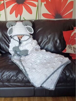 2in1 Ram Sheep Hooded Blanket Crochet Pattern