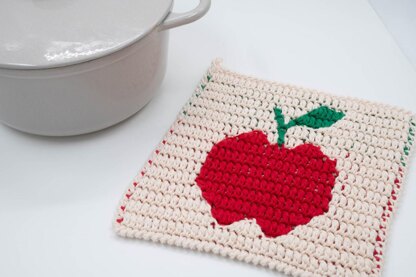 Apple Mosaic Crochet Dishcloth