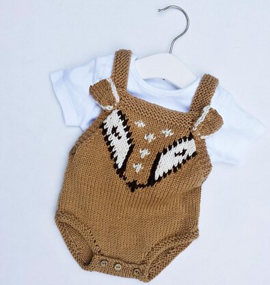 Baby Deer Knit Romper, 0-6 months