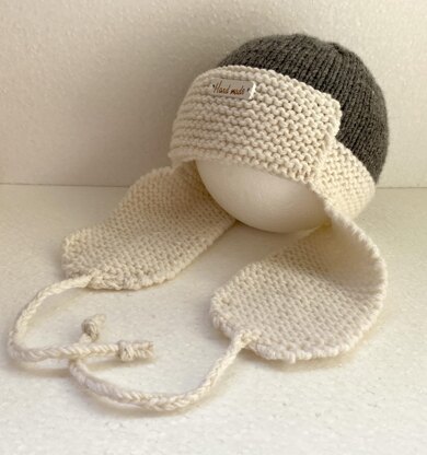 Pattern: knitted baby aviator hat, earflap hat, winter hat