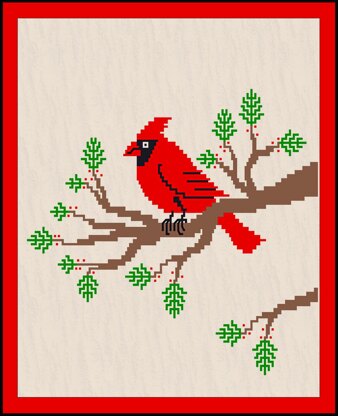 Cardinal Forest mosaic crochet blanket
