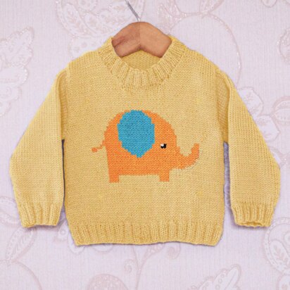 Intarsia - Diddy Elephant Chart - Childrens Sweater