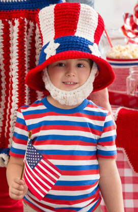 Uncle Sam Hat and Beard in Red Heart Super Saver Economy Solids - LW4751 - Downloadable PDF