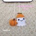 Ghost and Pumpkin car hanger crochet pattern, Halloween car accessories, crochet Ghost with pumpkin hat, Fall car decor, Halloween crochet