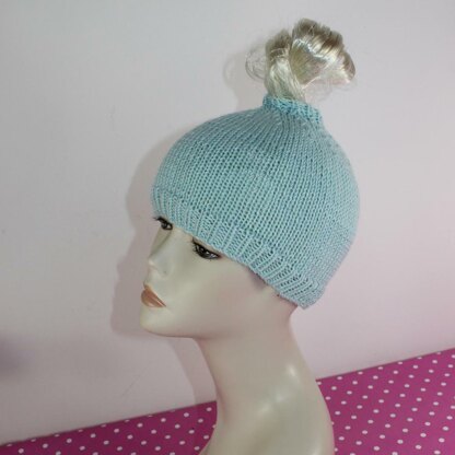 Simple Messy Bun Beanie Hat