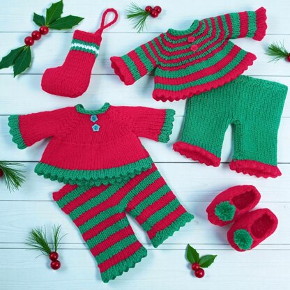 Christmas Eve Pj's, Lilly and May dolls