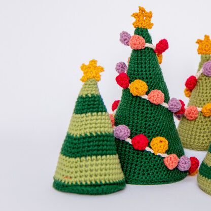 Tis the Season Christmas Trees - Free Christmas Decorations Crochet Pattern in Paintbox Yarns Cotton DK