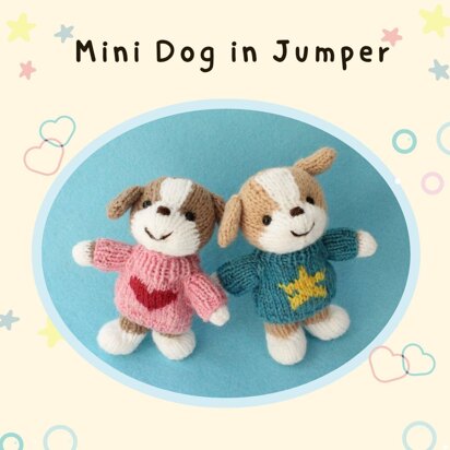 Mini Dog In Jumper - knitting pattern