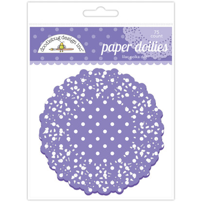 Doodlebug Doilies 4.5" 75/Pkg - Lilac Polka Dot