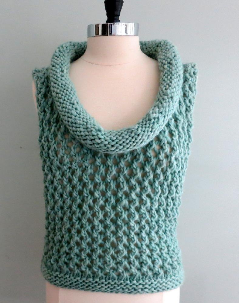 Crochet Vest Pattern Cowl Neck Sweater Vest Abigail Cowl Vest
