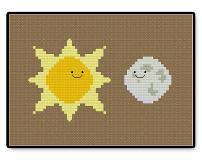 Sun and Moon Kawaii - PDF Cross Stitch Pattern