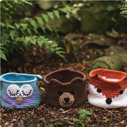 Trio Of Woodland Animal Baskets