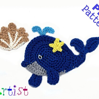 Whale + Shell Applique