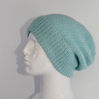 4 Ply Unisex Moss Stitch Slouch Hat CIRCULAR