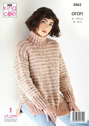 Sweater and Cardigan Knitted in King Cole Fashion Aran - 5862 - Downloadable PDF
