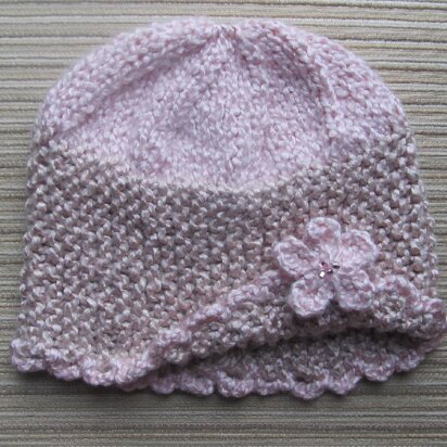 Spring Hat with a Flower for a Girl 3-6 months, 3-6 years