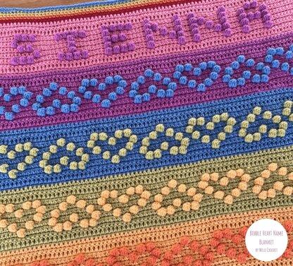 Bobble Heart Name Blanket Pattern by Melu Crochet