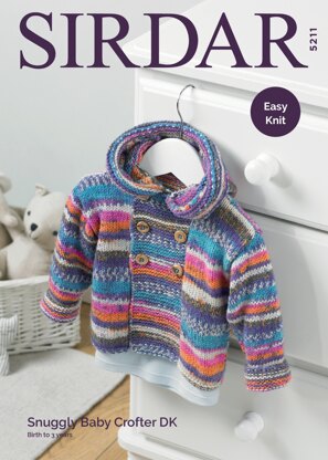 Boy's Duffle Coat in Sirdar Snuggly Baby Crofter DK - 5211 - Downloadable PDF