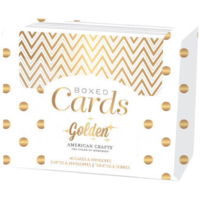 American Crafts A2 Cards W/Envelopes (4.375"X5.75") 40/Box - Golden - Gold Foil