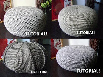 9 Knitted & Crochet Pouf Floor cushion Patterns Crochet Pattern Knit Pattern Pouf Ottoman Pattern