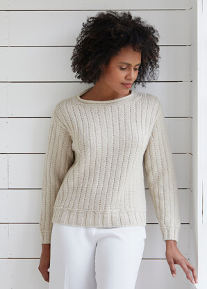 Brancaster Jumper - Knitting Pattern For Women in Debbie Bliss Falkland Aran