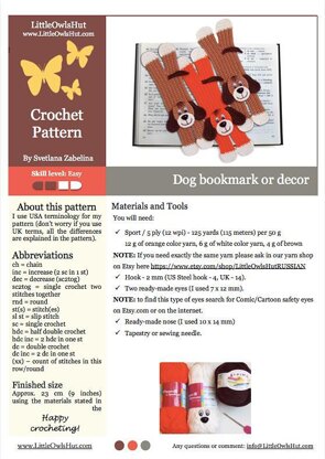 160 Dog bookmark or decor