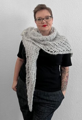 A Lana Grossa Piu Bella Pattern - Shawl with Stripes (PDF File)