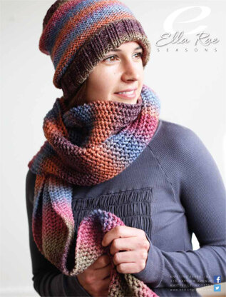 Beanie & Scarf Set in Ella Rae Seasons - ER15-03 - Downloadable PDF