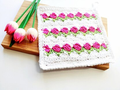 Tulip Stitch Dishcloth