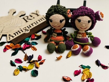 Amigurumi papaya and passion fruits