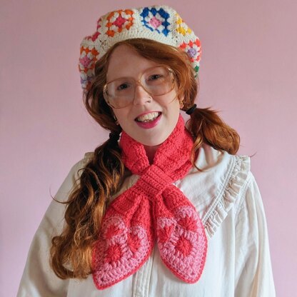 Scarf Crochet Kit. Valentine Love Heart Scarf Knit Kit. Chunky