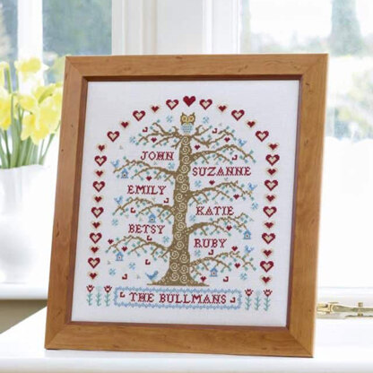 Historical Sampler Company My Family Tree Cross Stitch Kit - 26cm x 29cm