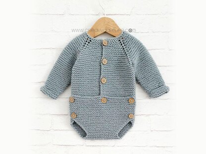 1-3 months - MUSGO Baby Romper Knitting pattern by Creativa Atelier