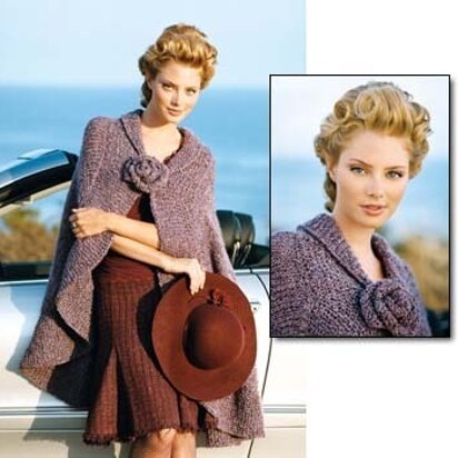 Cape in Lion Brand Homespun - 40464-K - knitting pattern