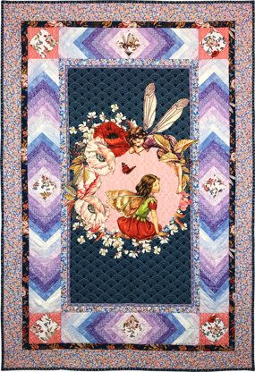 Michael Miller Fabrics Elderberries Flower Fairies Panel Quilt - Downloadable PDF