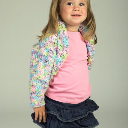 Kid’s Shrug in Plymouth Yarn Encore Boucle Colorspun - 1868 - Downloadable PDF