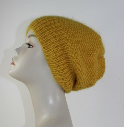 Fluffy Moss Stitch Slouch Hat