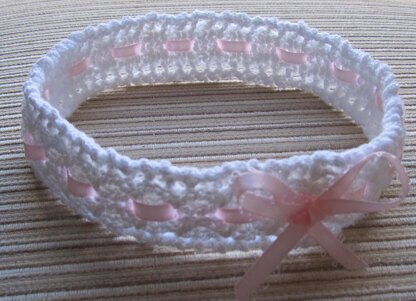 Mock Cables and Lace Baby Headband