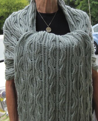 Warm Brioche Cabled Stole