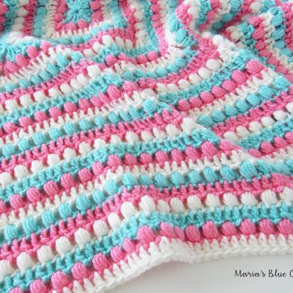 Bobbles and Stripes Granny Square Blanket