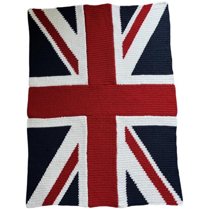 Union Jack Flag Lap Blanket Crochet