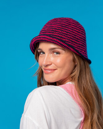 Happy Camper Bucket Hat - Free Crochet Pattern for Women in Paintbox Yarns Wool Blend DK by Paintbox Yarns