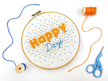 Oh Sew Bootiful Happy Days Embroidery Kit - 6in